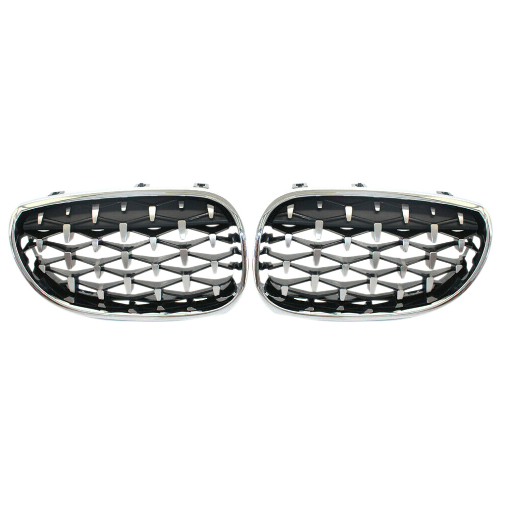 Front Kidney Grille Grill Chrome Diamond Style For - 5-Series E60 E61 5 Series 520I 535I 550I 2004-2009 4851062790875