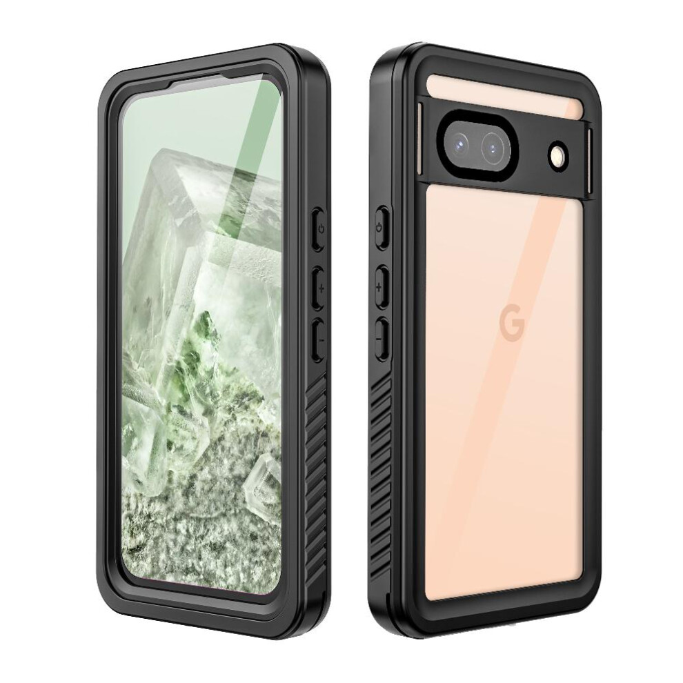(Black) Case For Google Pixel 8A In Screen Protector 12Ft Military Shockproof Ip68 Waterproof Full Waterproof Built Black 764762611453