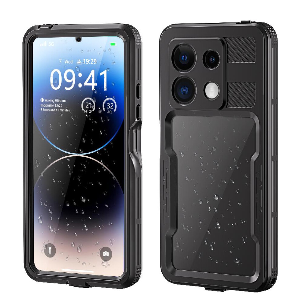 (Black) Case For Xiaomi Redmi Note 13 Pro 5G Ip68 Waterproof Full Waterproof Built 12Ft Military Shockproof In Screen Protector Black 764762611460