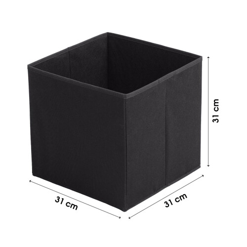 (Black, 1pc) Foldable Storage Boxes Cubes Collapsible Large Folding Organiser Baskets 31x31cm 2
