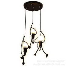 Living Room Chandelier E27 Iron People Children's Bedroom Chandelier, Creative Cartoon Living Room Chandelier, Hanging Light Fixture For Bedroom Livin