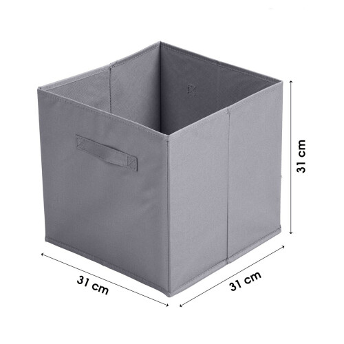 (Dark Grey, 3pc) Foldable Storage Boxes Cubes Collapsible Large Folding Organiser Baskets 31x31cm 2