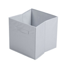 (Light Grey, 3pc) Foldable Storage Boxes Cubes Collapsible Large Folding Organiser Baskets 31x31cm