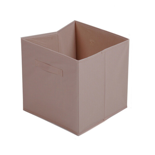 (Taupe, 3pc) Foldable Storage Boxes Cubes Collapsible Large Folding Organiser Baskets 31x31cm