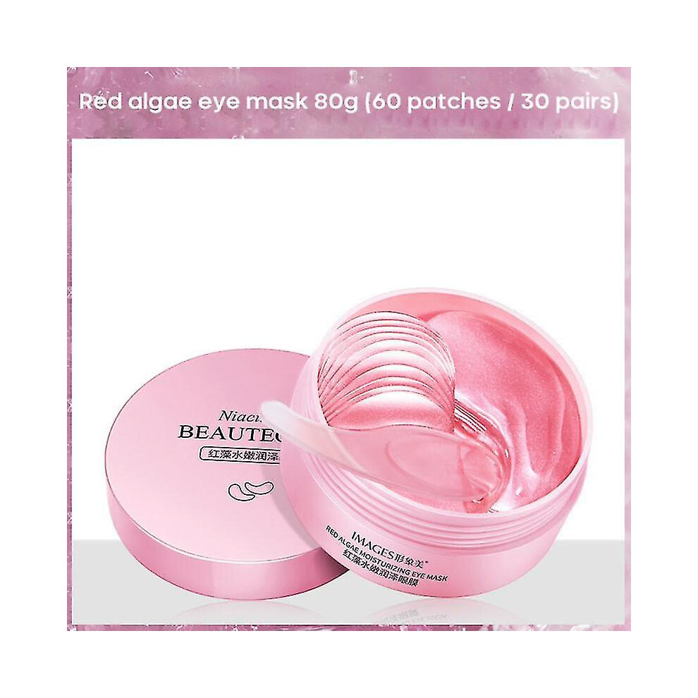 Red/Dark ( Algae) 60Pcs=30 Pairs Algae Eye Masks Remove Circles Moisturizing Lifting Collagen