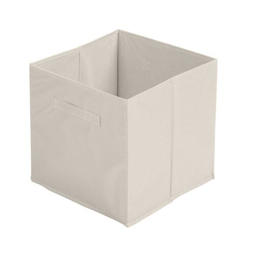 (Beige, 3pc) Foldable Storage Boxes Cubes Collapsible Large Folding Organiser Baskets 31x31cm