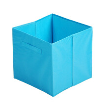(Light Blue, 4pc) Foldable Storage Boxes Cubes Collapsible Large Folding Organiser Baskets 31x31cm