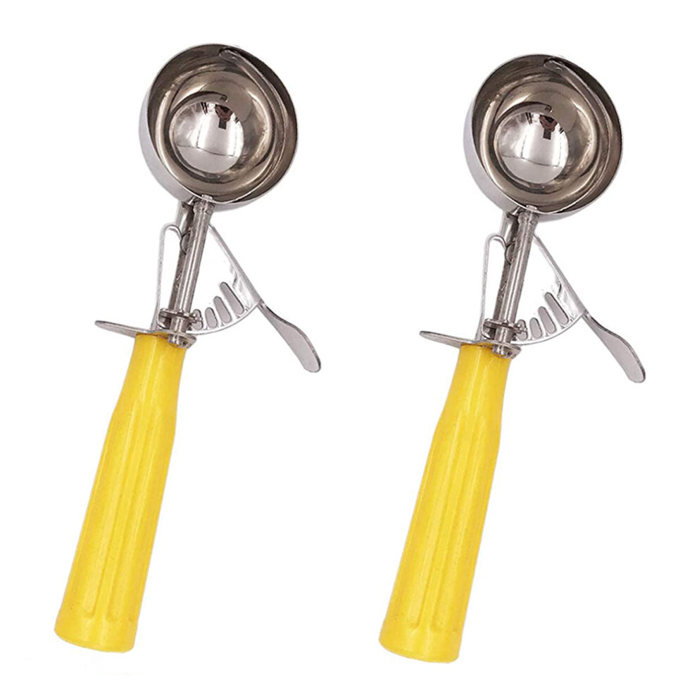 Cookie Scoop Set, 2Pcs Ice Cream Scoop with Trigger, Stainless Steel Cookie Dough for Baking