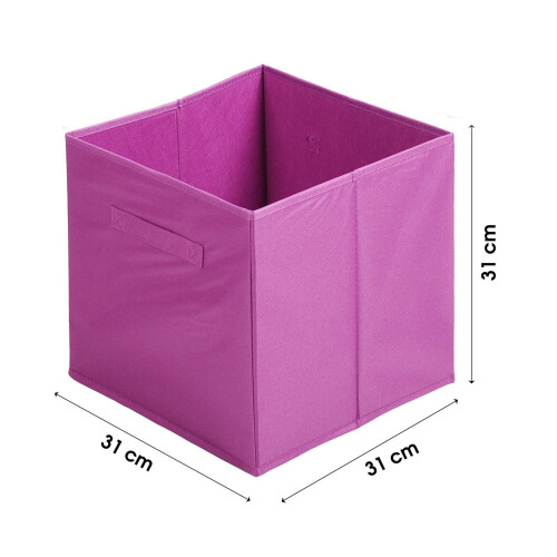 (Purple, 3pc) Foldable Storage Boxes Cubes Collapsible Large Folding Organiser Baskets 31x31cm 2
