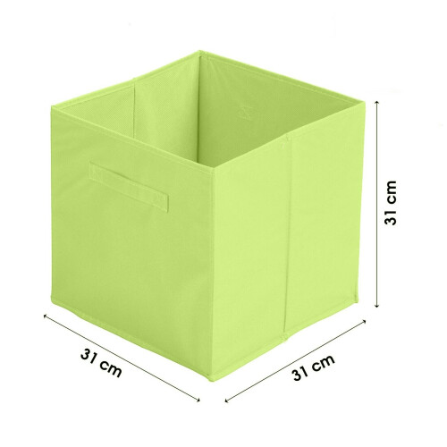 (Green, 3pc) Foldable Storage Boxes Cubes Collapsible Large Folding Organiser Baskets 31x31cm 2