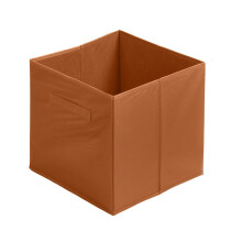 (Brown, 4pc) Foldable Storage Boxes Cubes Collapsible Large Folding Organiser Baskets 31x31cm