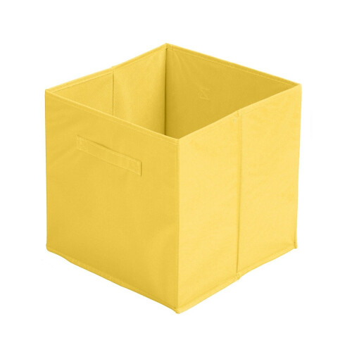(Yellow, 1pc) Foldable Storage Boxes Cubes Collapsible Large Folding Organiser Baskets 31x31cm
