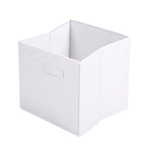 (White, 2pc) Foldable Storage Boxes Cubes Collapsible Large Folding Organiser Baskets 31x31cm