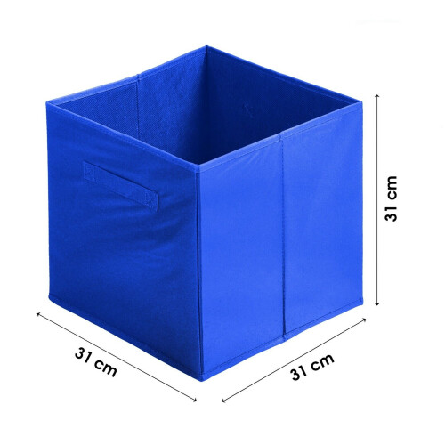 (Blue, 1pc) Foldable Storage Boxes Cubes Collapsible Large Folding Organiser Baskets 31x31cm 2