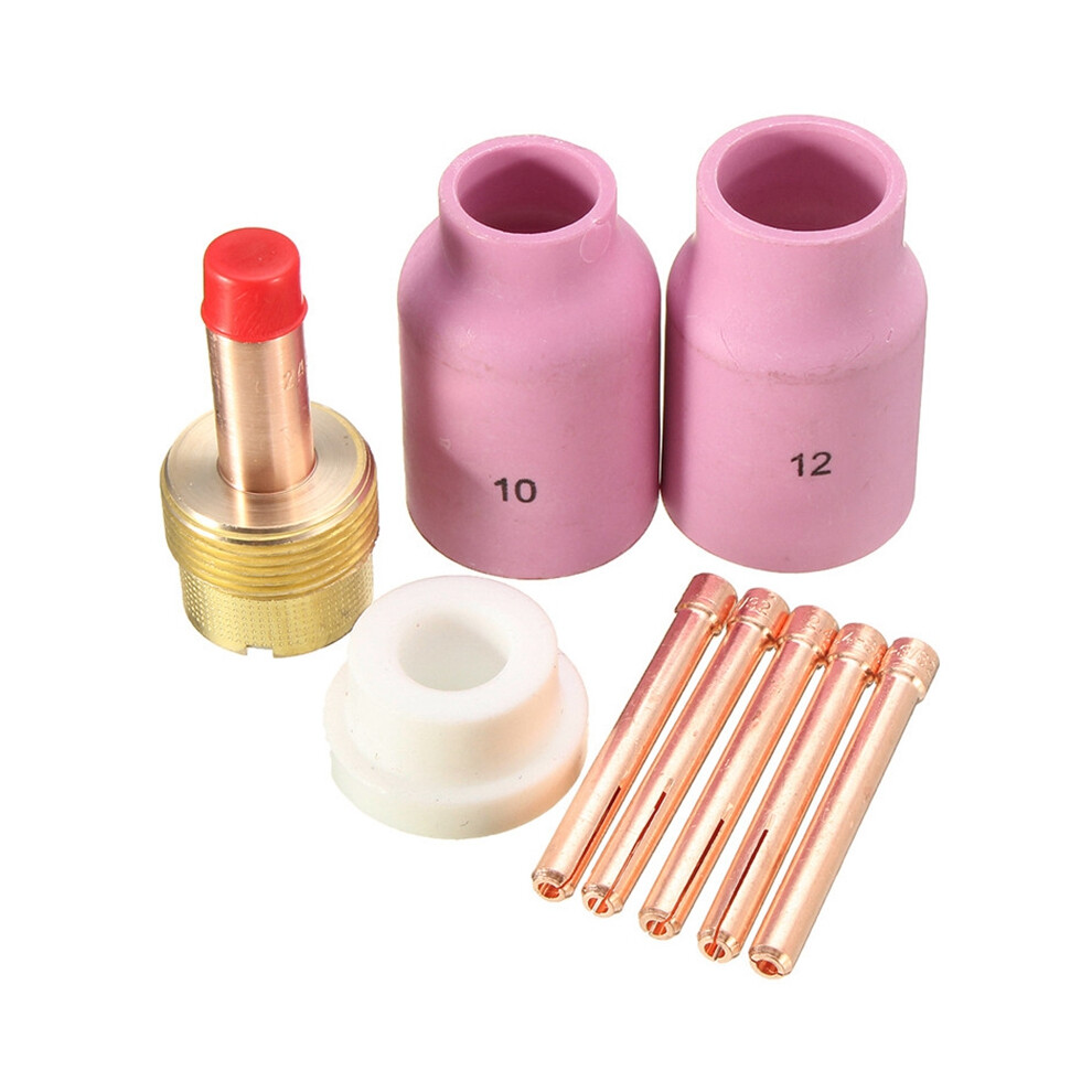 9Pcs Tig Welding Torch Long Gas Lens & Alumina Cup For Wp17 Wp18 Wp26 Tig Collet Bodies Kit Accessories 4851062709280