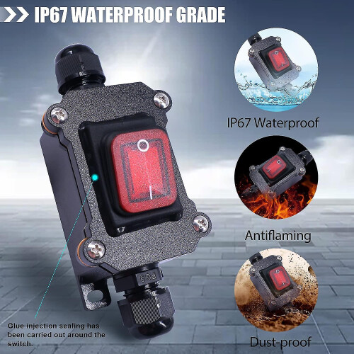 Electrical Switch - Boat-shaped Switch With Red Led Light High-power Waterproof Switch Hand-pinch Single-control Boat-shaped Small Switch Button 1