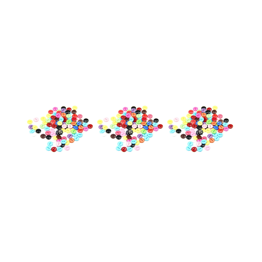 300Pcs 8mm Mixed Color Round Shape Resin Buttons Sewing Accessories