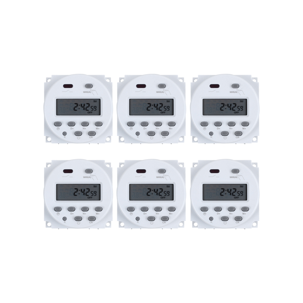 6X Dc 12V Digital Lcd Power Programmable Timer Time Switch Relay 16A Amps 4851062717735