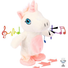 Talking Unicorn Repeats What You Say Walking Electric Interactive Animated Toy Speaking Plush Buddy Gift For Toddlers Birthday, 9.5''