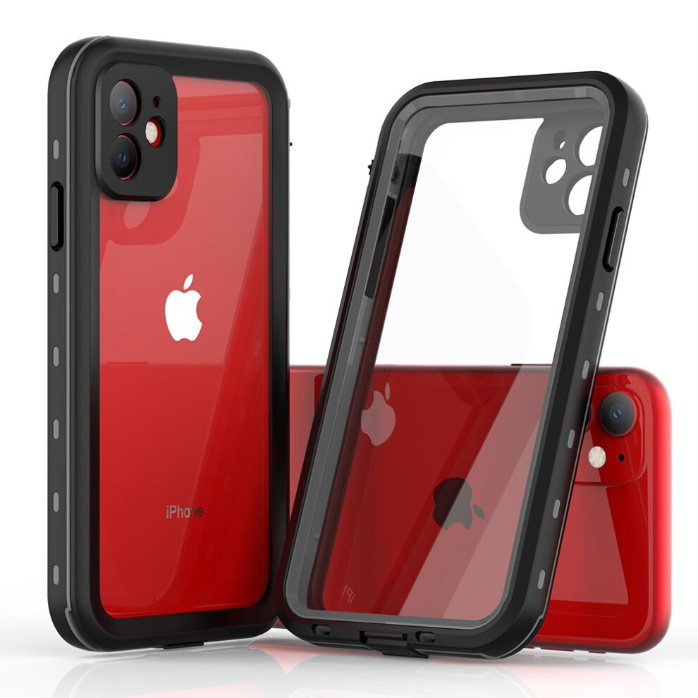 (Black) Case For Iphone 11 12Ft Military Shockproof Waterproof Built Ip68 Waterproof Full In Screen Protector Black 764762612221
