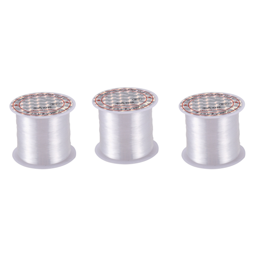 3X 0.2mm Diameter Clear Nylon Fish Fishing Line Spool Beading String