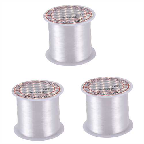 3X 0.2mm Diameter Clear Nylon Fish Fishing Line Spool Beading String 2