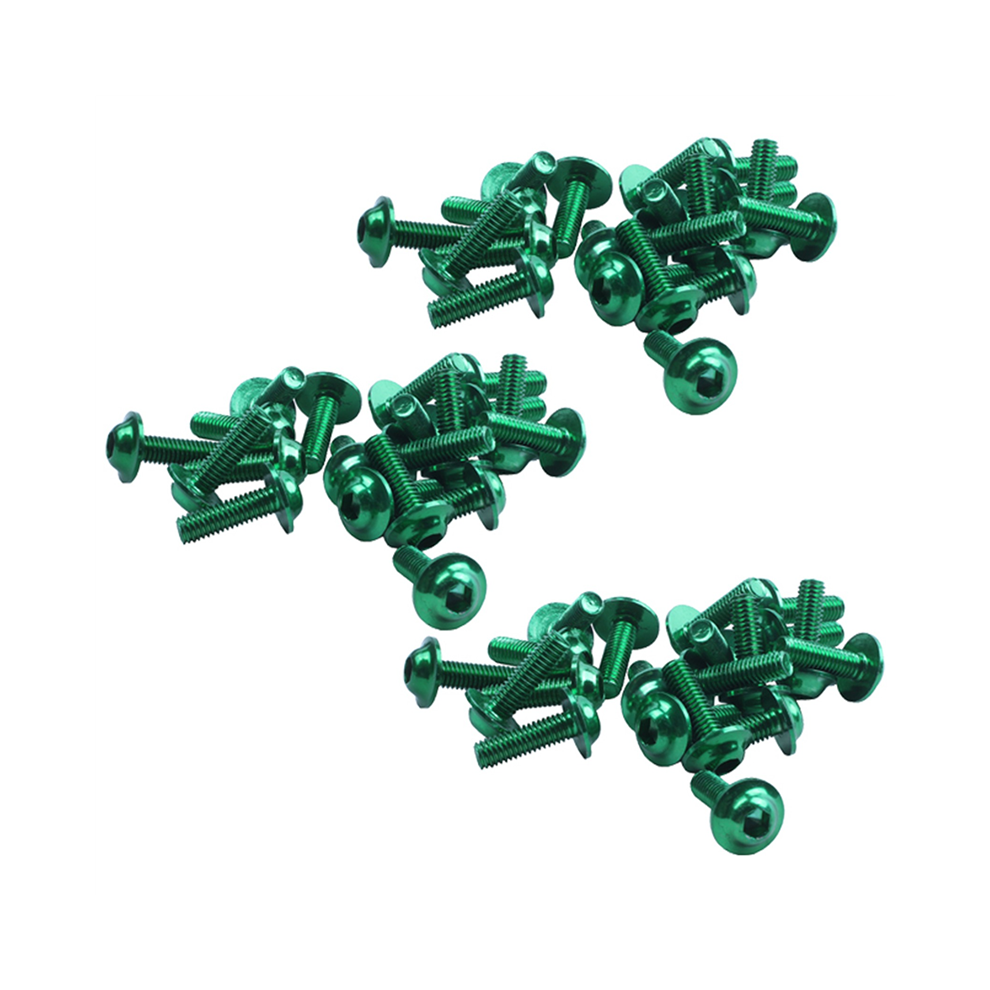60 Pcs Green Aluminum Alloy Motorcycle Hexagonal Bolts Screws M6 4851062718046