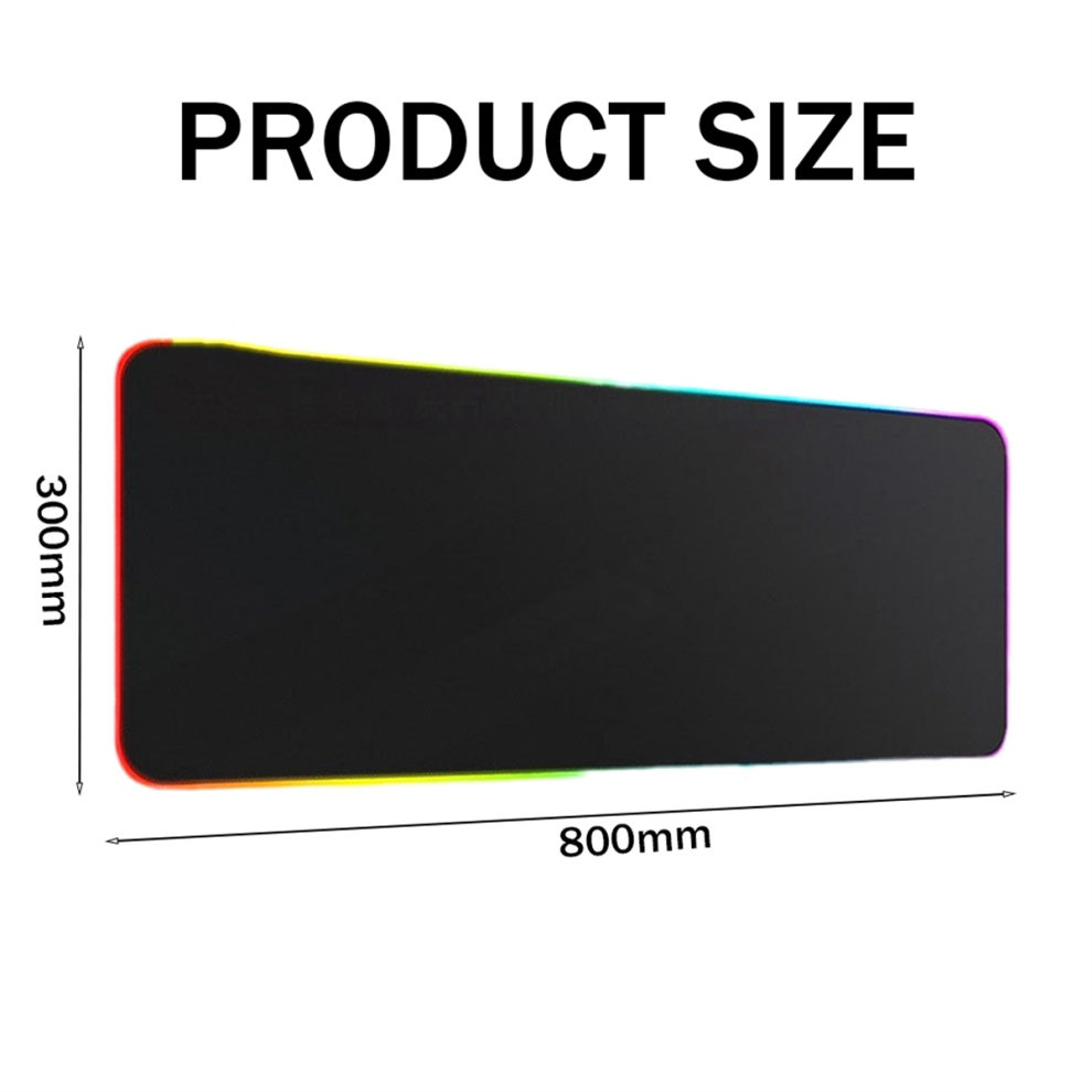 Gaming Mouse Pad, 31.5 X 11.8 In Rgb Mouse Mat, With Non- Rubber Base Computer Keyboard Mouse Mat Luminous Mouse Pad 4851062725037