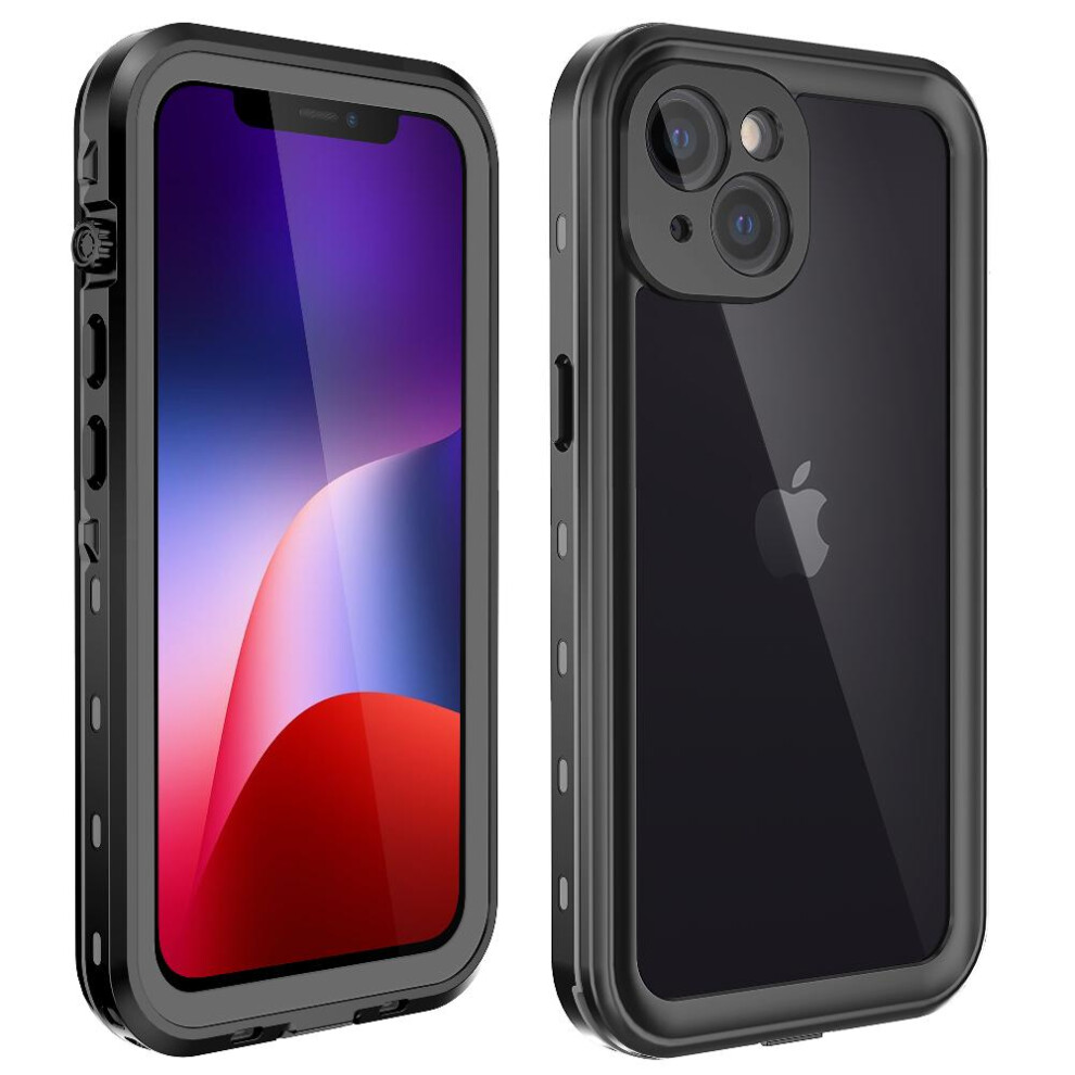 (Black) Case For Iphone 13 12Ft Military Shockproof Waterproof Built Ip68 Waterproof Full In Screen Protector Black 764762612337