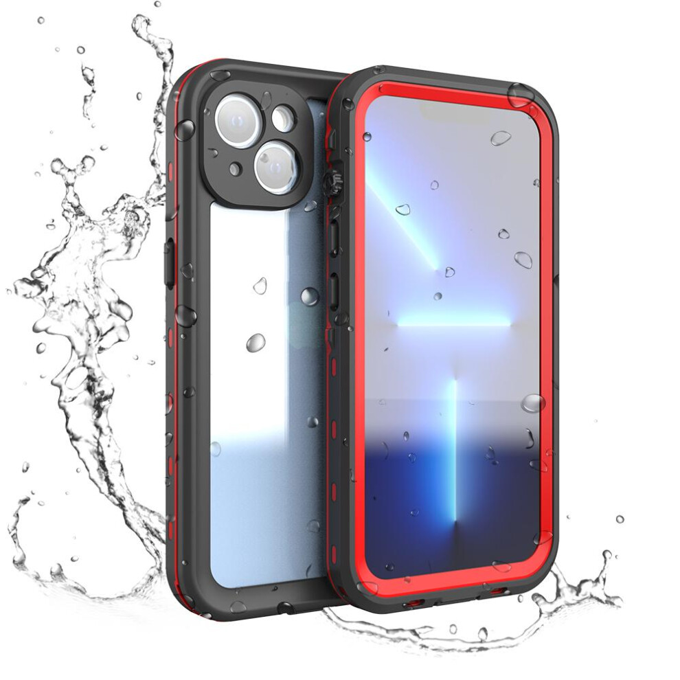 (Red) Case For Iphone 13 12Ft Military Shockproof Waterproof Built Ip68 Waterproof Full In Screen Protector Red 764762612351