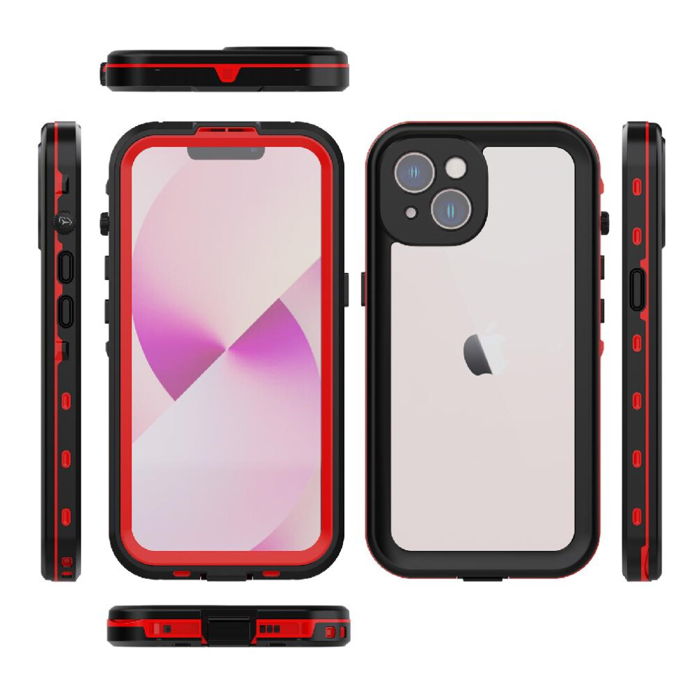 (Red) Case For Iphone 14 In Screen Protector Ip68 Waterproof Full 12Ft Military Shockproof Waterproof Built Red 764762612382