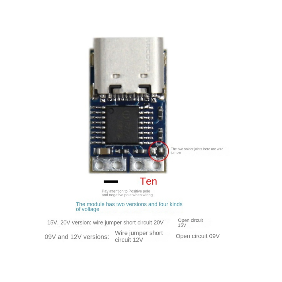 Pdc004-Pd Decoy Module Pd23.0 To Dc Dc Trigger Extension Cable Qc4 Charger Type-C Pd Decoy (12V) 4851062728014