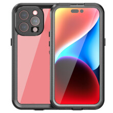 (Black) Case For IPhone 15 Pro Max Waterproof Built 12FT Military Shockproof IP68 Waterproof Full In Screen Protector