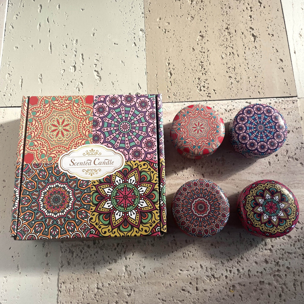 (Rose Coco Lemon Lavender) Scented Candle Gift Set For Women, Boho Flavor Soy Candle Cream Body, Scented Candle For Stress Relief, Birthday Gifts For Women