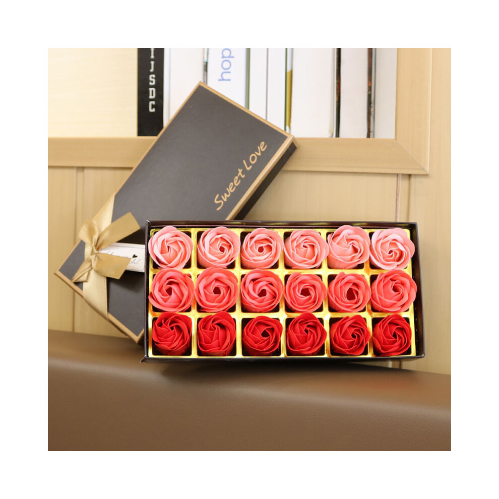 (Red) 18pcs/set Luxurious Rose Soap Flower Gift Box - Perfect for Birthdays, Weddings, and Easter - Stunning Simulation Flowers - Ideal Bridesmaid Gift