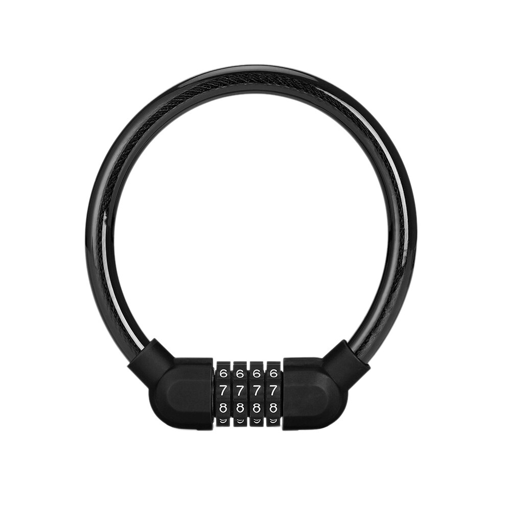 Portable Bike Lock Non-Theft Password Ring Lock Fixed 4 Digit Code Combination Lock Mountain Bicycle Lock