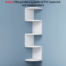 (White) 5-layer Corner Floating Shelves, Wall Mounted Shelves for Decor and Storage, Organizer for Bedroom Living Room Bathroom Kitchen Office Hallway