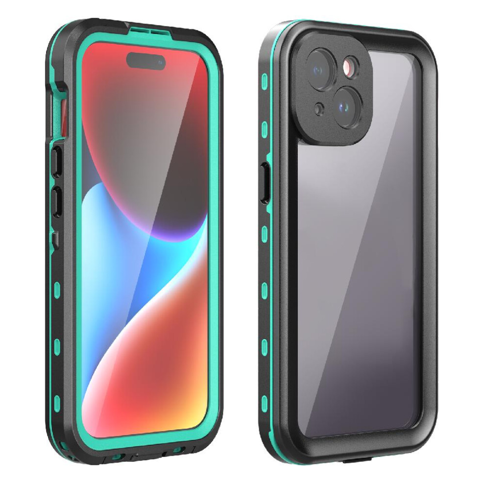 (Blue) Case For Iphone 15 Ip68 Waterproof Full Waterproof Built 12Ft Military Shockproof In Screen Protector Blue 764762612580