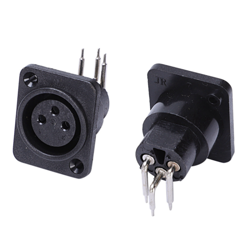 40Pcs Black XLR 3Pin Female Jack Panel Mount Chassis PCB Socket Connector 2