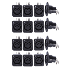 40Pcs Black XLR 3Pin Female Jack Panel Mount Chassis PCB Socket Connector