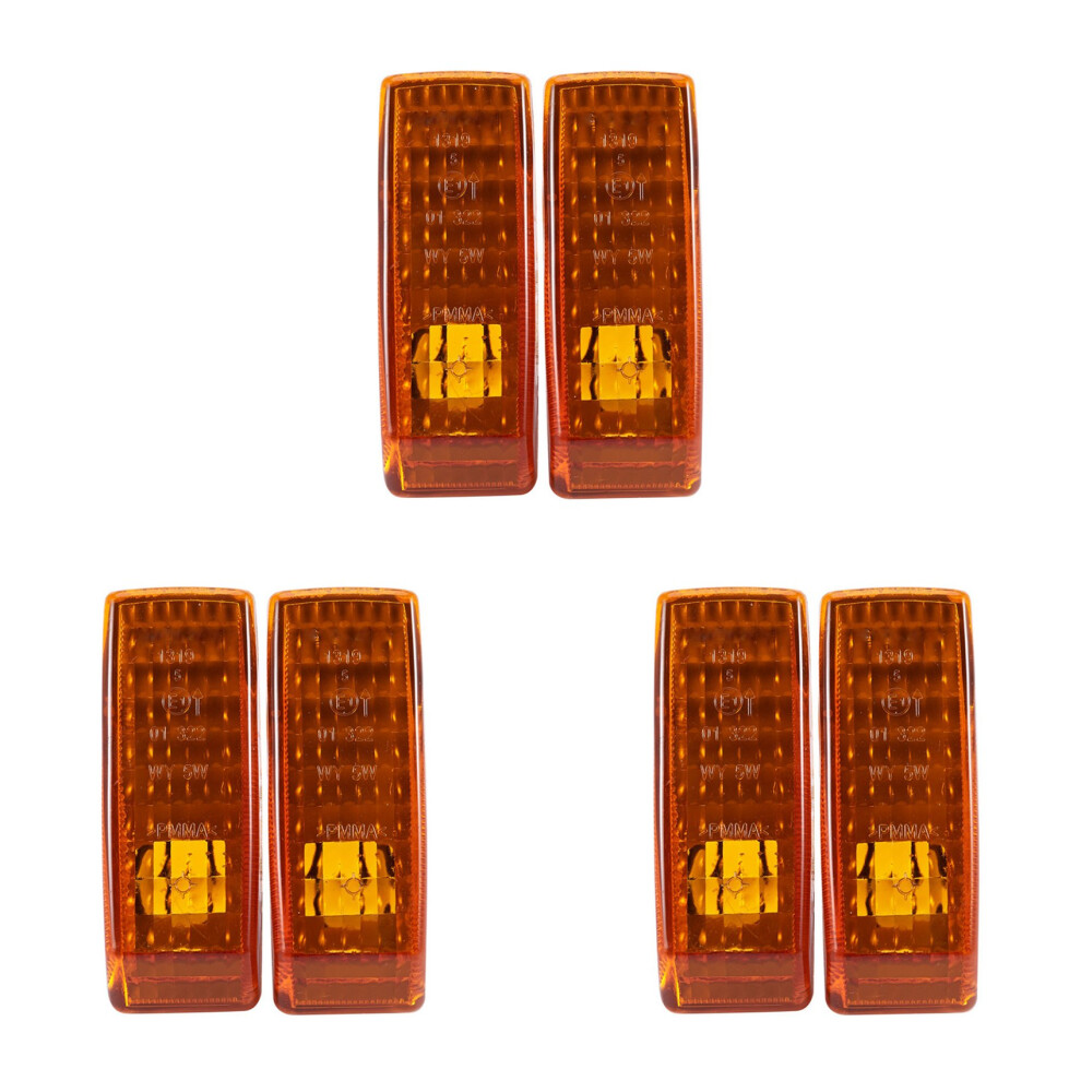 6Pcs Car Turn Signal Indicator Repeater Lamp Cover For W124 R129 W140 W202 W201 Light/Yellow 4851062741792