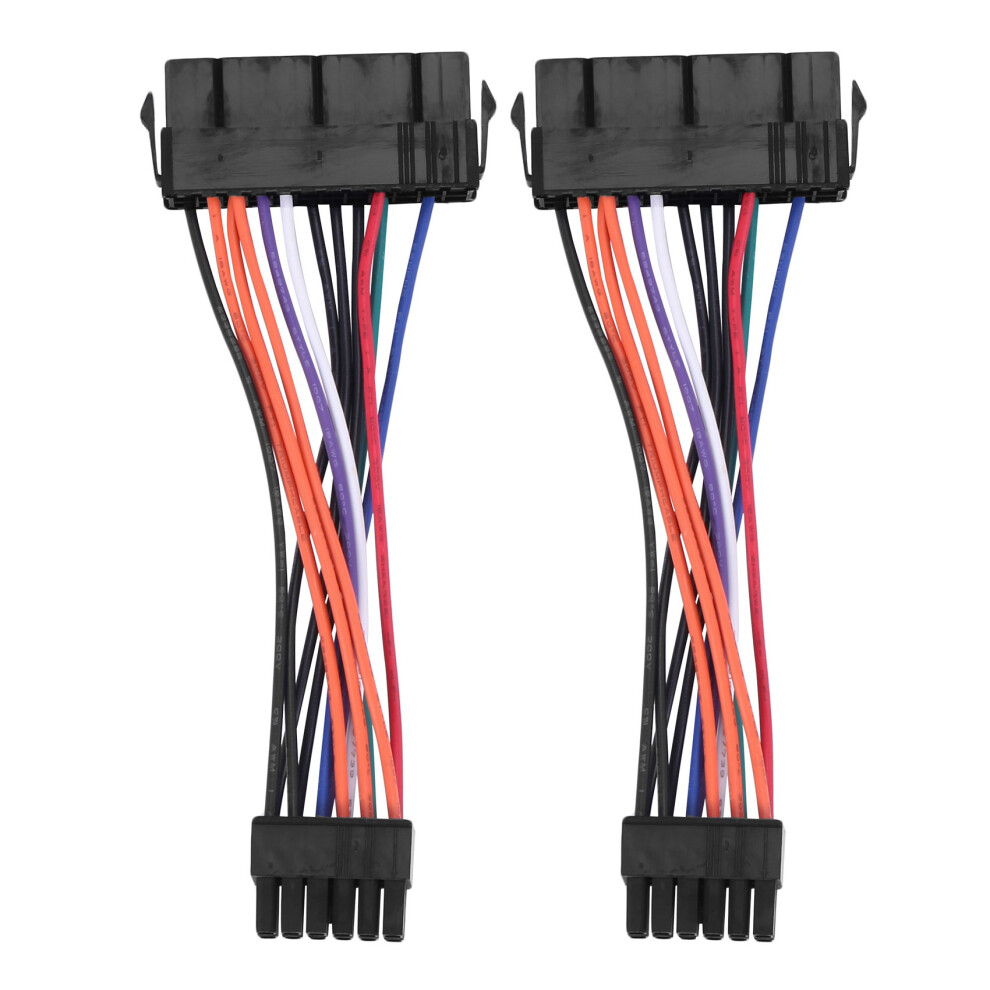 2Pcs 24 Pin to 12 Pin PSU Main Power Supply ATx Adapter Cable for