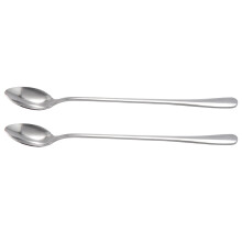 New 2Pc Long Handle Stainless Steel Tea Coffee Spoon Cocktail Ice Cream Spoon Spoons Cutlery Pointed Head
