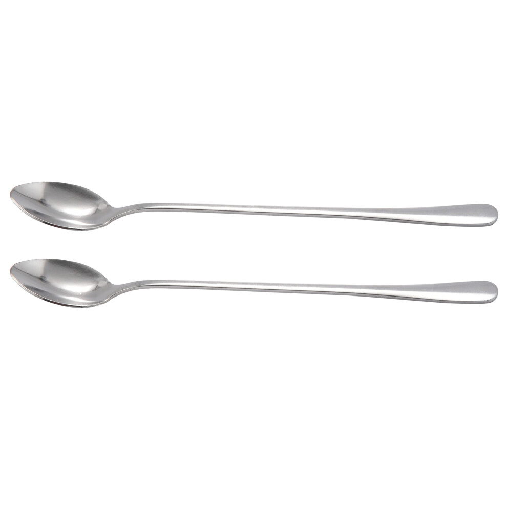 New 2Pc Long Handle Stainless Steel Tea Coffee Spoon Cocktail Ice Cream Spoon Spoons Cutlery Pointed Head