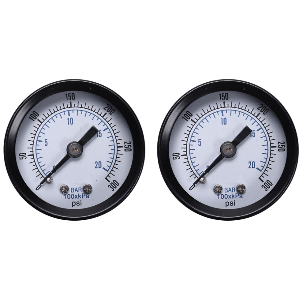 2X -40 1/8 Inch Mini Pressure Gauge For Fuel Air Oil Liquid Water 0-20Bar / 0-300 Psi 4851062738105