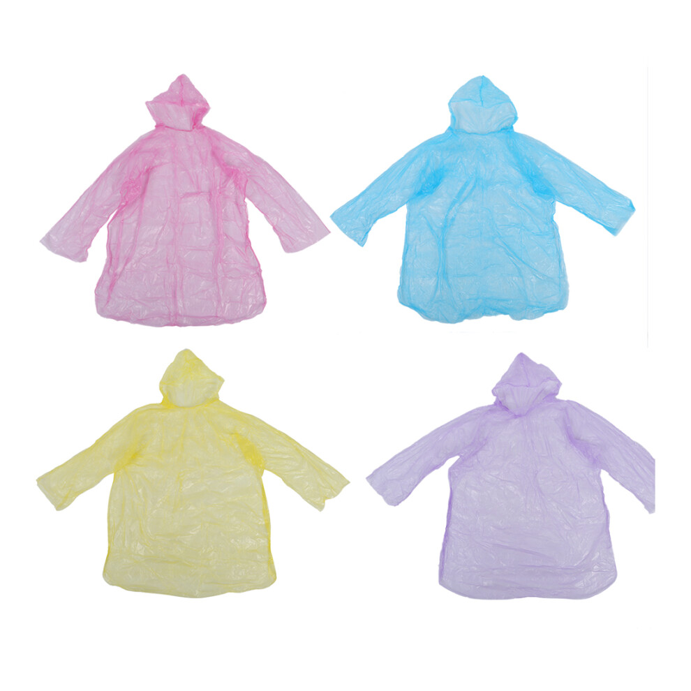 10Pcs Disposable Hooded Poncho Emergency Raincoat Adult Camping Hiking Travel