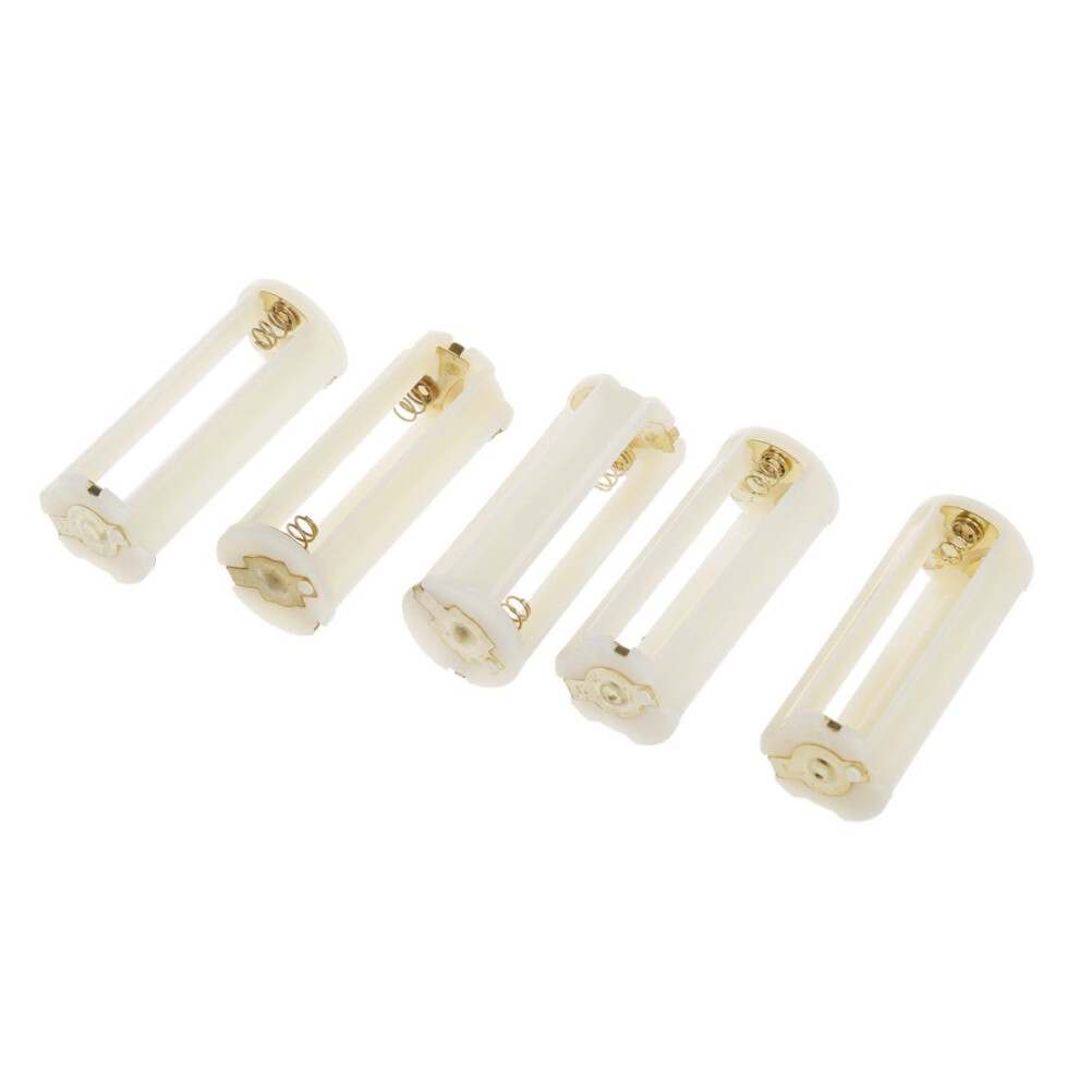 5Pcs Round 3X 1.5V Aaa Battery Holder Case Box Container White 4851062746117