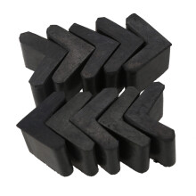 Rubber L-Shaped Angle Iron Foot Covers (10 pcs) – Black, 28x28x23mm outer, 25x25mm inner, Anti-Scratch & Noise-Reducing