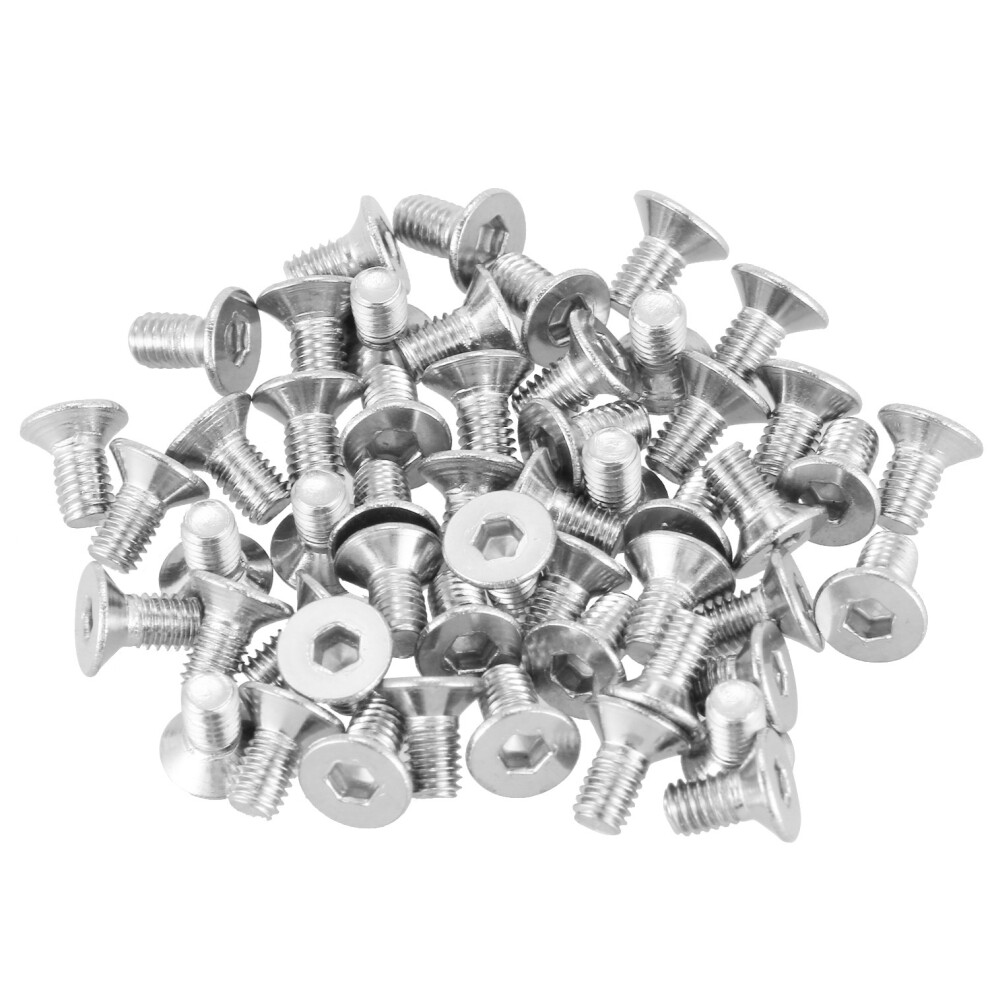 Jojomino M3 X 6Mm Hex Socket Countersunk Flat Head Screw Bolts 50Pcs