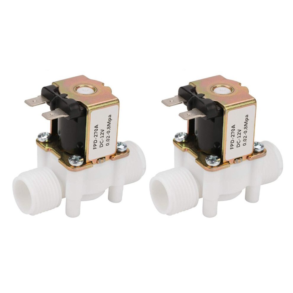 2X Dc12v Normally Closed Water Solenoid Valve G1/2-Inch Plastic Electrical Solenoid Valve For Water Dispenser 4851062752743